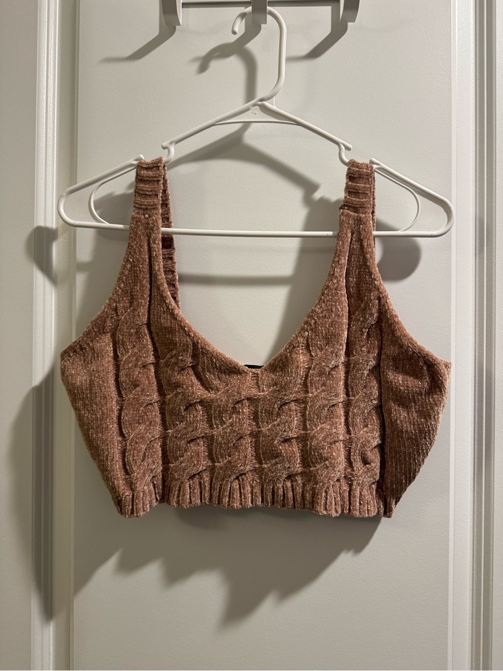 Forever 21 Mauve-Brown Cable Knit Crop Tank